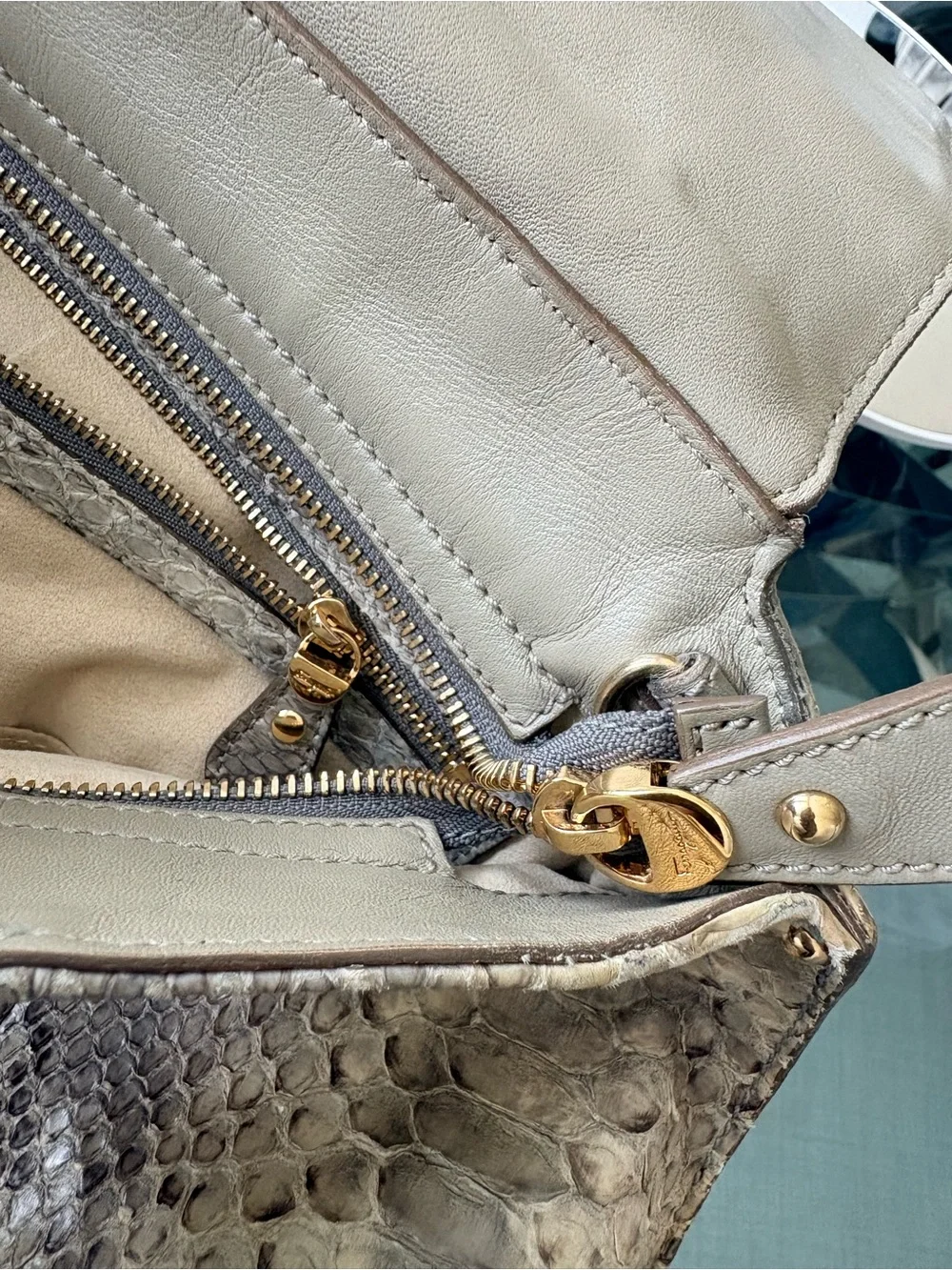Salvatore Ferragamo Sofia Python Satchel